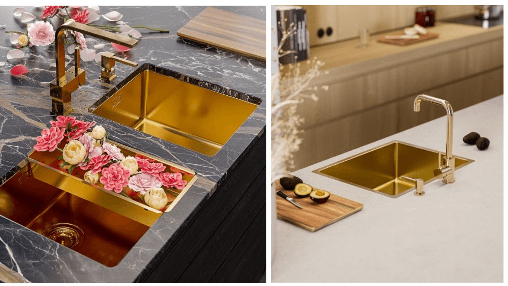 Gold alveus kitchen sinks